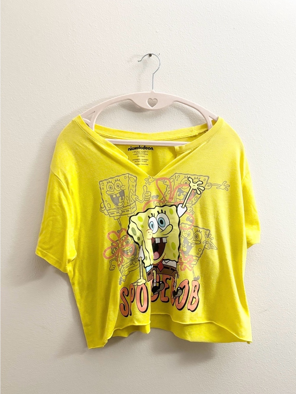 5/$15 🩷 MUST BUNDLE Nickelodeon Bright Yellow SpongeBob Front Graphic T-Shirt